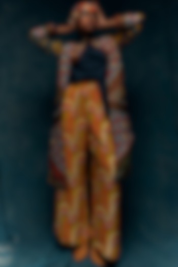 Blue Satin Shirt by Esha L Amin at Pernia's Pop Up Shop