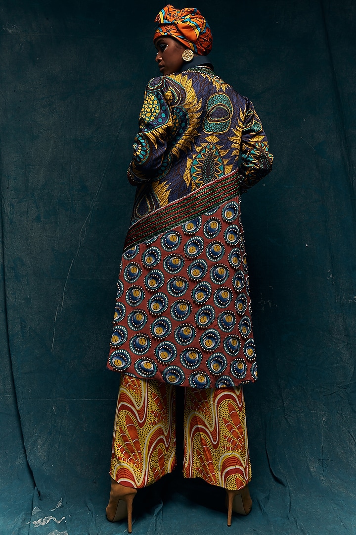 Yellow & Orange Printed Pants by Esha L Amin at Pernia's Pop Up Shop