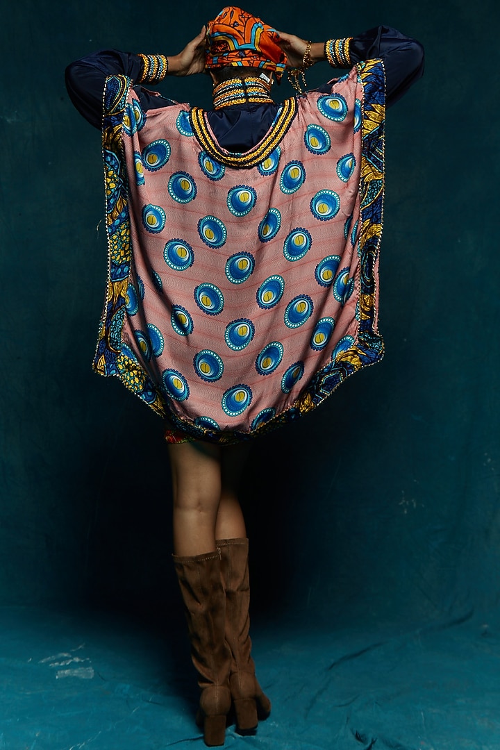 Turquoise Printed Kaftan Vacation Dress by Esha L Amin at Pernia's Pop Up Shop