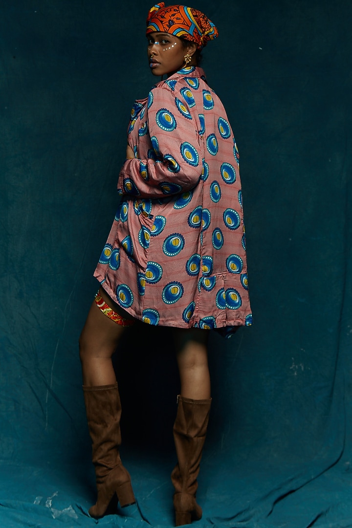 Pink & Blue Printed Shorts by Esha L Amin at Pernia's Pop Up Shop