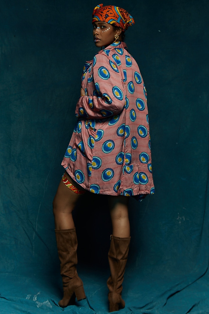 Pink & Blue Printed Top by Esha L Amin at Pernia's Pop Up Shop