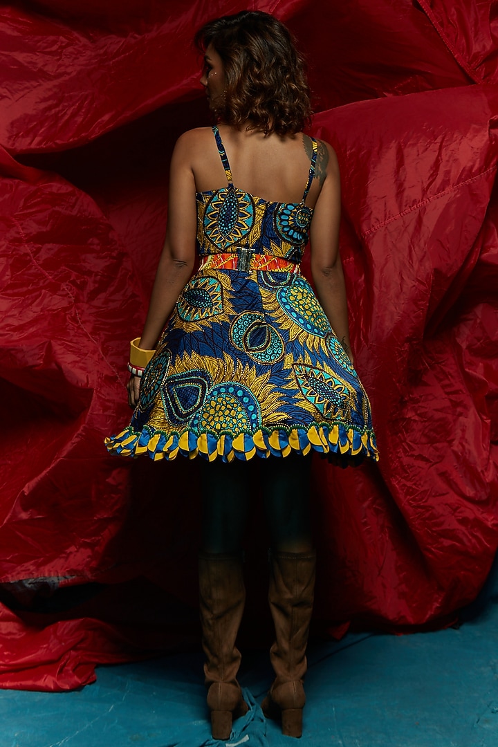 Blue Printed Vacation Dress by Esha L Amin at Pernia's Pop Up Shop