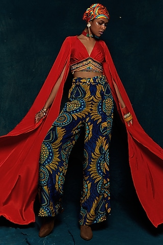 Red Top With Bead Work by Esha L Amin