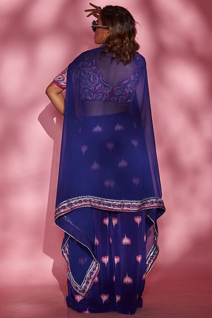 Purple Modal Satin Cape by Esha L Amin at Pernia's Pop Up Shop