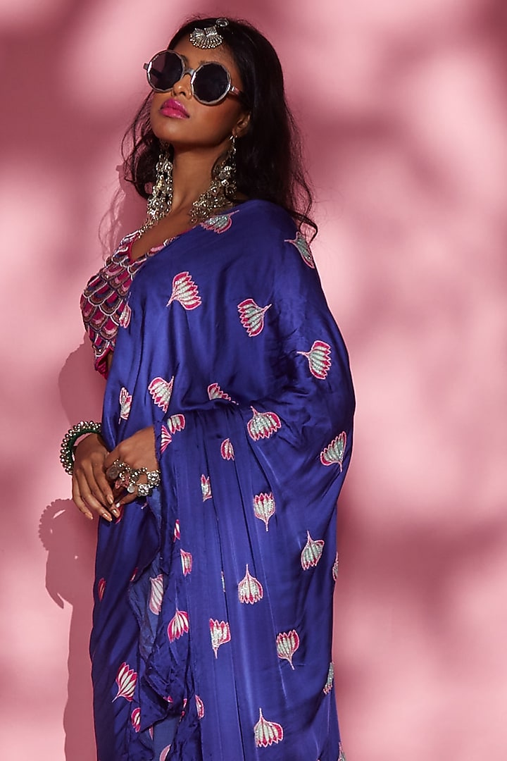 Pink & Purple Crepe Blouse by Esha L Amin at Pernia's Pop Up Shop