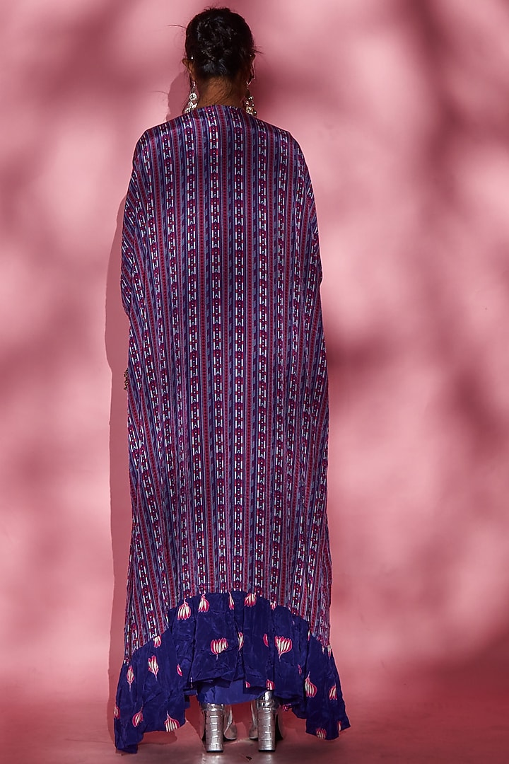 Purple French Crepe Maxi Vacation Dress by Esha L Amin at Pernia's Pop Up Shop