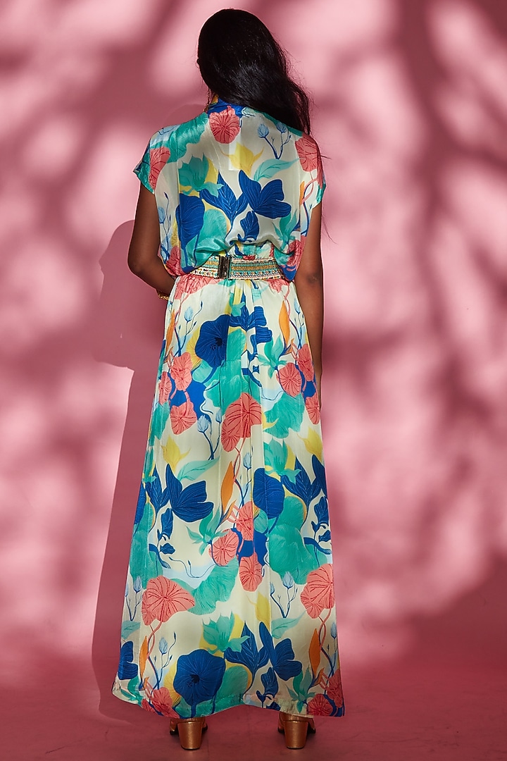 Blue Silk Crepe Top by Esha L Amin at Pernia's Pop Up Shop