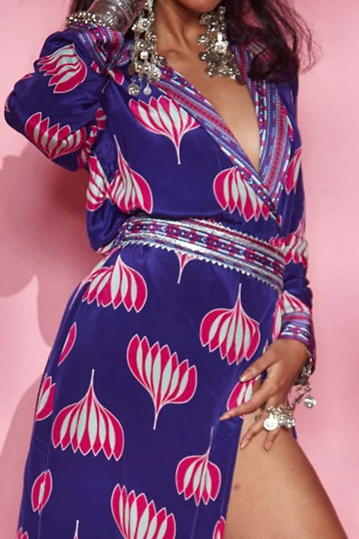 Purple Modal Satin Blazer Vacation Dress by Esha L Amin at Pernia's Pop Up Shop