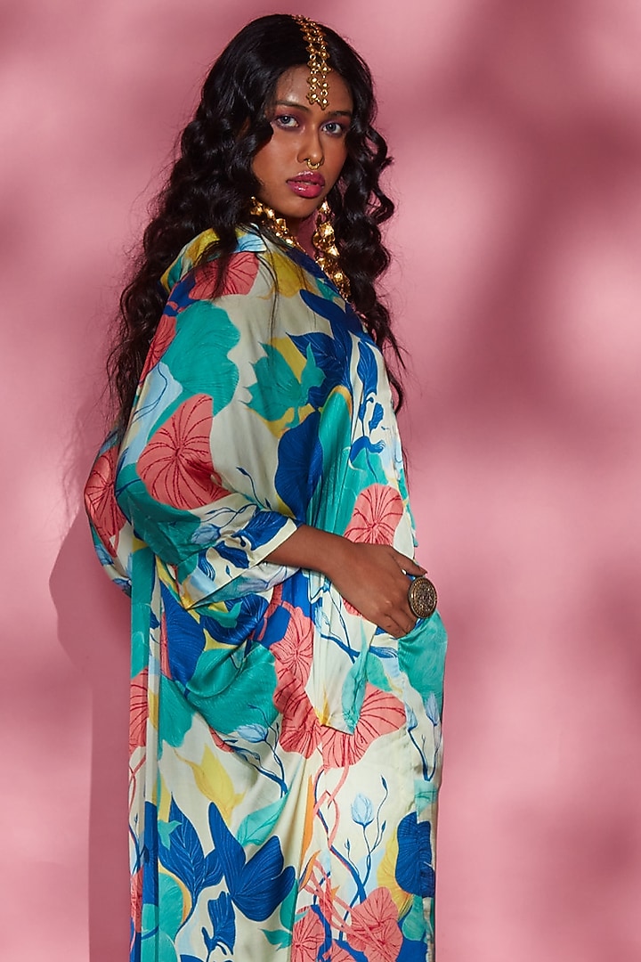 Blue Printed Shirt by Esha L Amin at Pernia's Pop Up Shop