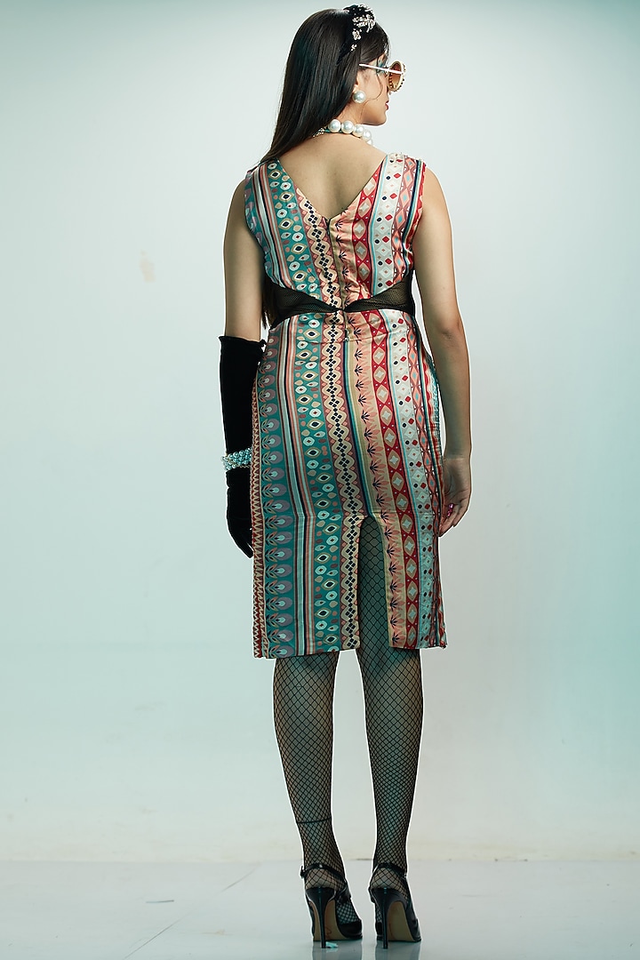 Multi-Colored Modal Satin Cocktail Dress by Esha L Amin at Pernia's Pop Up Shop