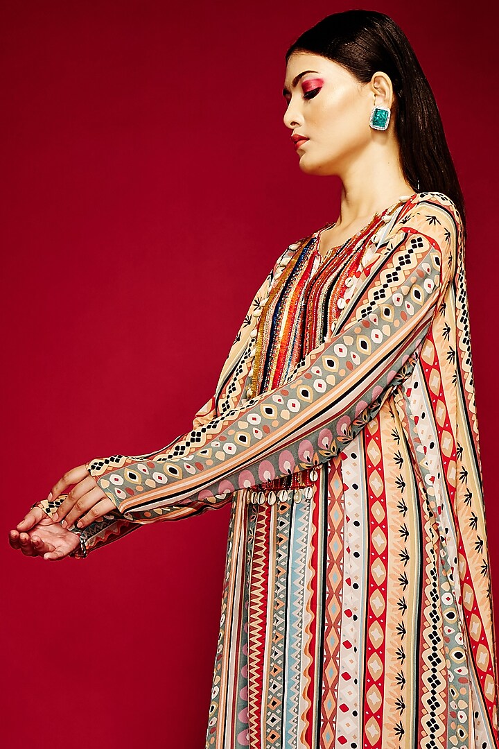 Multi-Colored Modal Satin Kurta by Esha L Amin at Pernia's Pop Up Shop