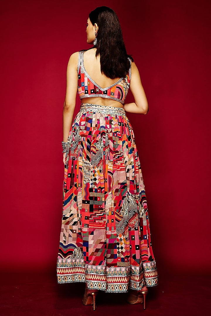 Multi-Colored Viscose Beaded Blouse by Esha L Amin at Pernia's Pop Up Shop
