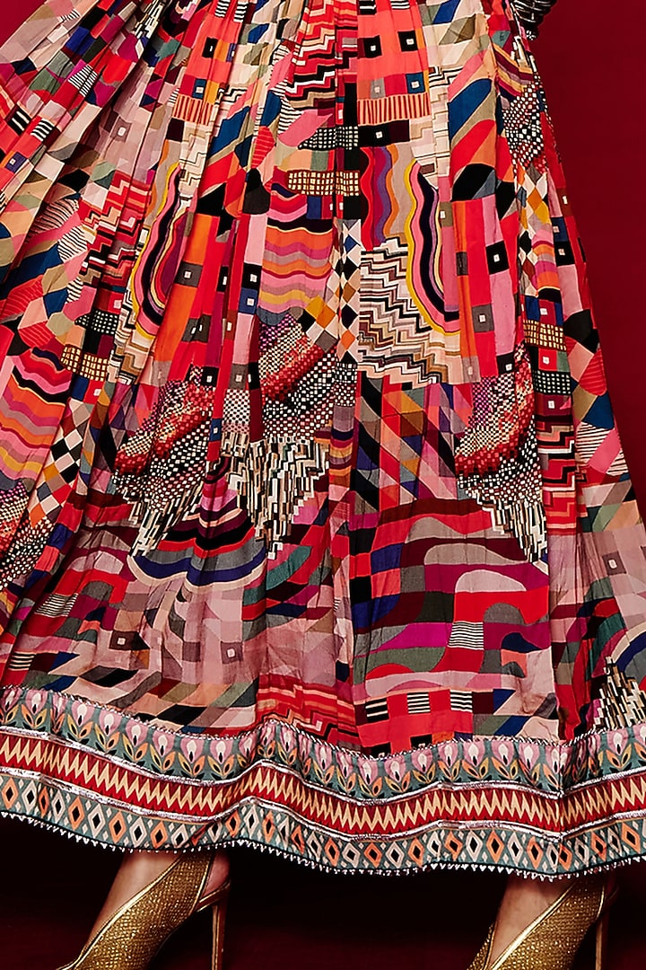 Multi-Colored Viscose Wedding Lehenga by Esha L Amin at Pernia's Pop Up Shop