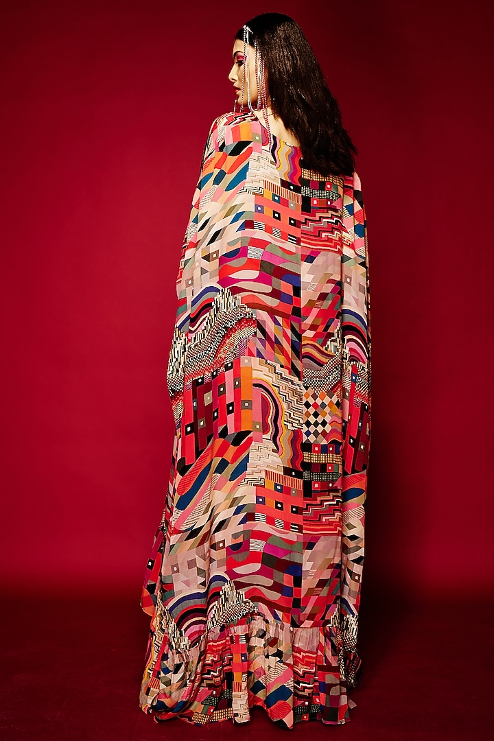 Multi-Colored Viscose Cape by Esha L Amin at Pernia's Pop Up Shop