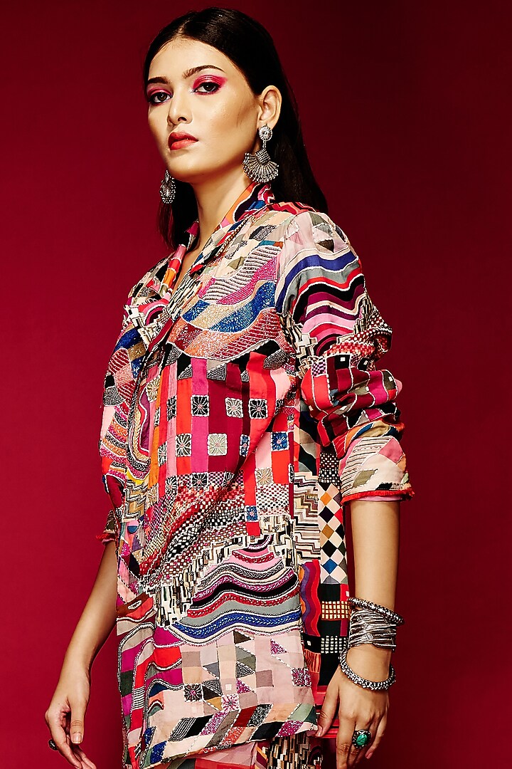 Multi-Colored Viscose Blazer by Esha L Amin at Pernia's Pop Up Shop