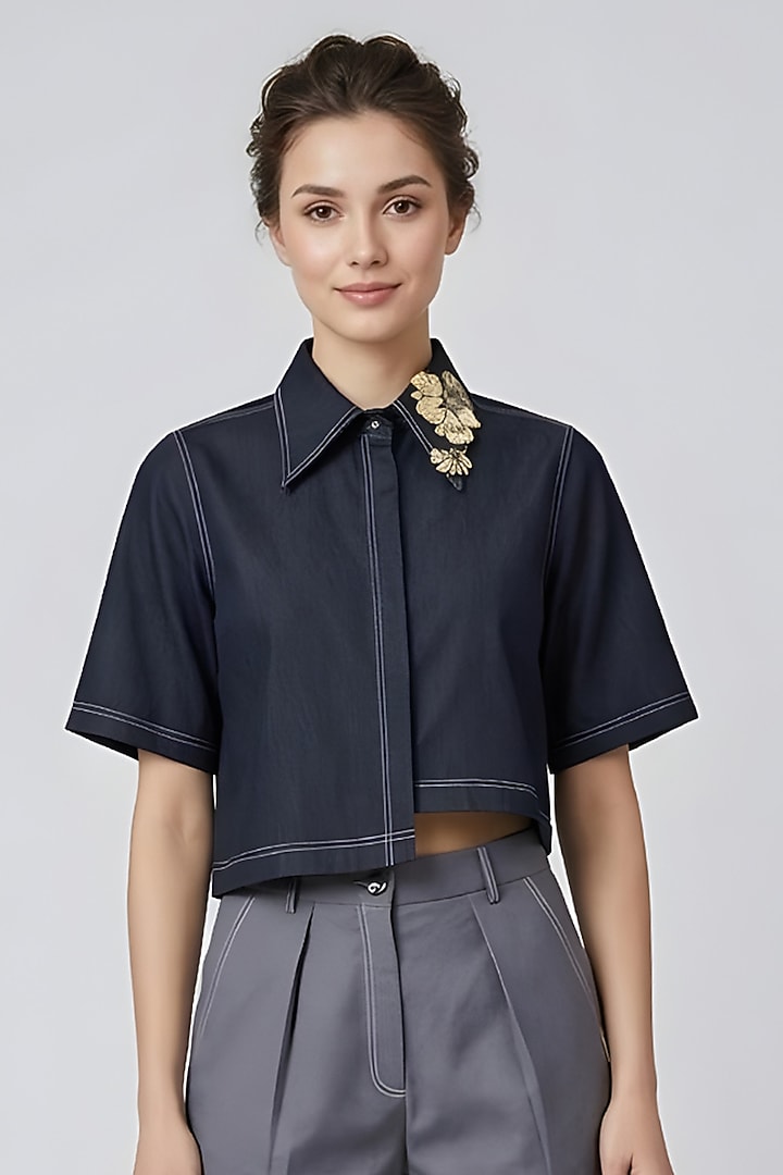 Black & Grey Cotton Co-Ord Set by Eshaani Jayaswal at Pernia's Pop Up Shop