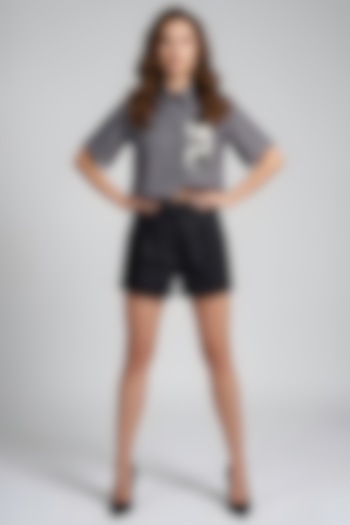 Grey & Black Cotton Co-Ord Set by Eshaani Jayaswal at Pernia's Pop Up Shop
