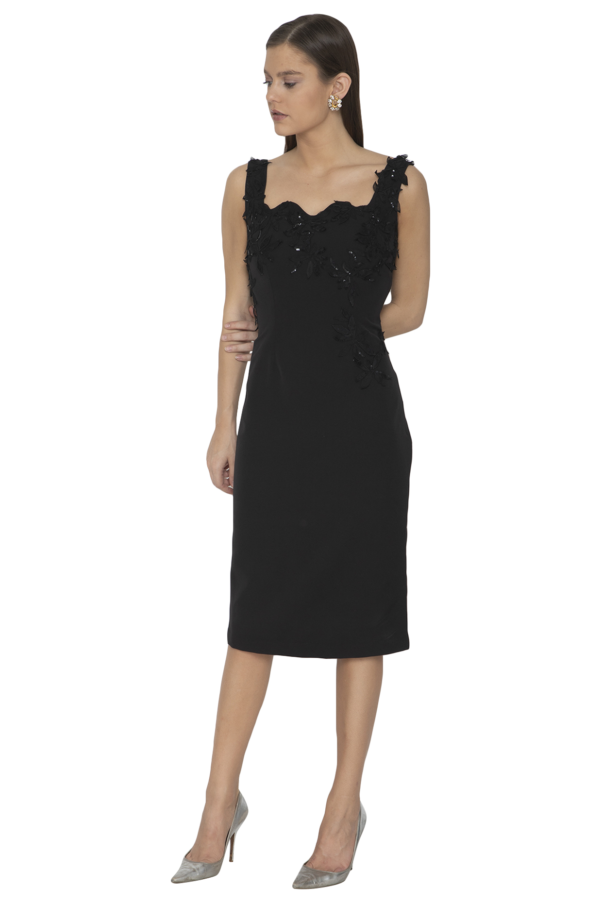 scalloped neck dress