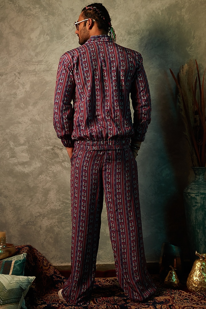 Purple Modal Satin Joggers by Esha L Amin Men at Pernia's Pop Up Shop