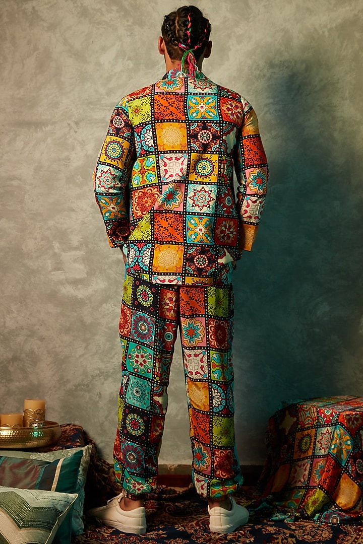 Multi-Colored Modal Satin Joggers by Esha L Amin Men at Pernia's Pop Up Shop
