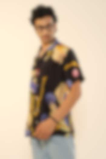 Multi-Colored Viscose Crepe Party Wear Shirt by Esha L Amin Men at Pernia's Pop Up Shop