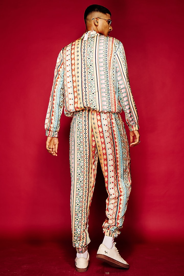 Multi-Colored Viscose Printed Joggers by Esha L Amin Men at Pernia's Pop Up Shop