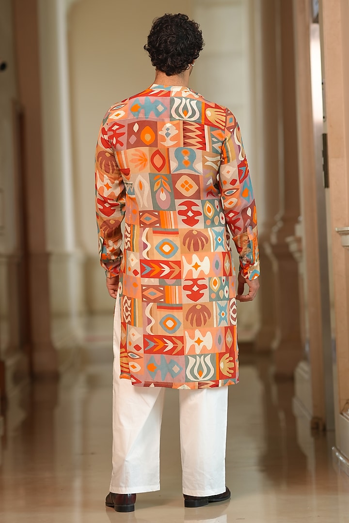 Multi-Colored Crepe Party Wear Shirt by Esha L Amin Men at Pernia's Pop Up Shop