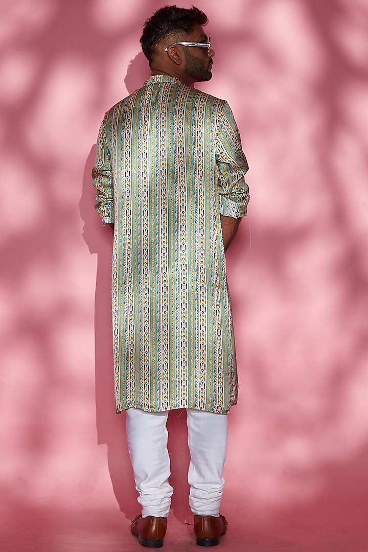 Multi-Colored Modal Floral Kurta by Esha L Amin Men at Pernia's Pop Up Shop