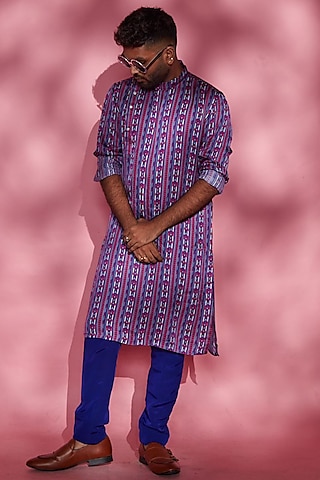 Purple Modal Kurta by Esha L Amin Men