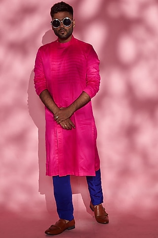 Purple Poly Pants by Esha L Amin Men