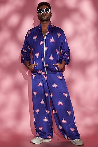 Purple Modal Jacket by Esha L Amin Men