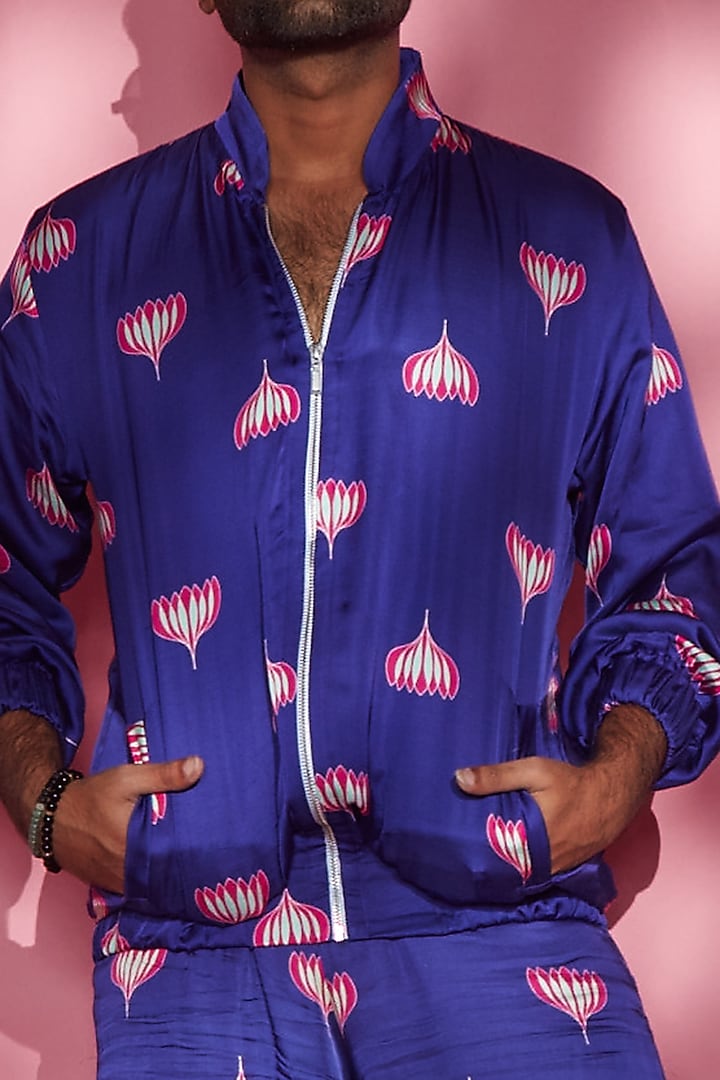 Purple Modal Jacket by Esha L Amin Men at Pernia's Pop Up Shop