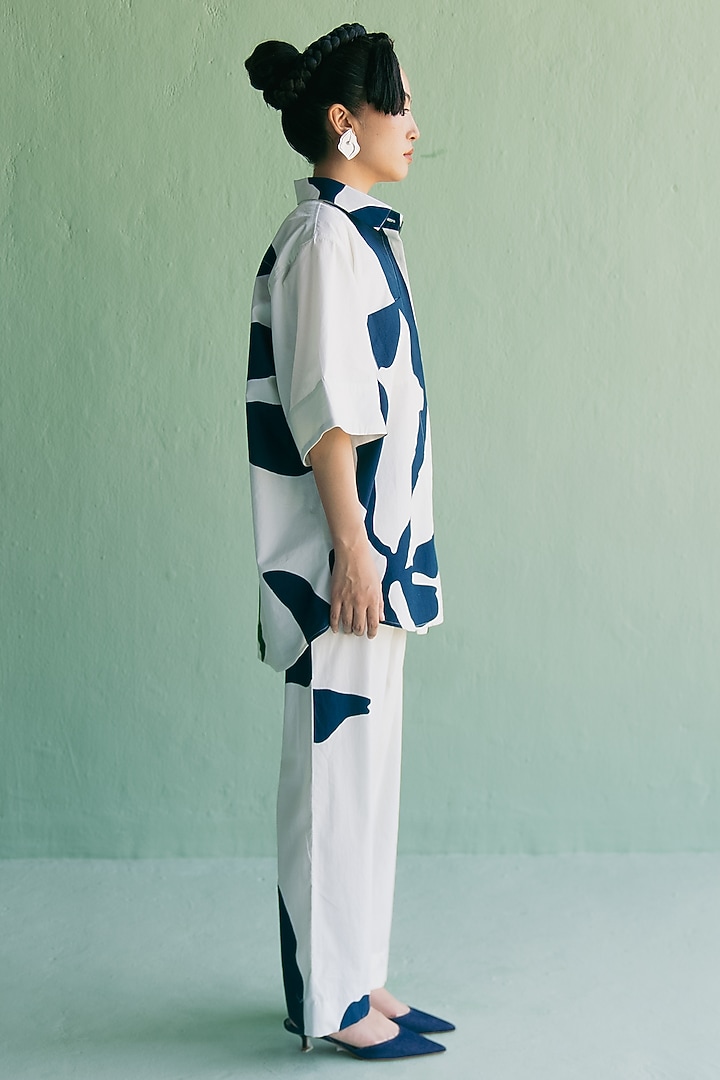Ivory Organic Cotton Printed Co-Ord Set by Esha Arora at Pernia's Pop Up Shop