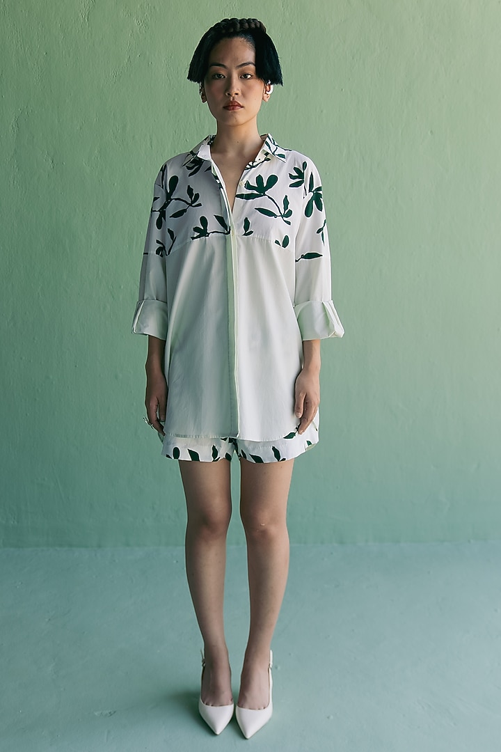Ivory Cotton Printed Co-Ord Set by Esha Arora at Pernia's Pop Up Shop