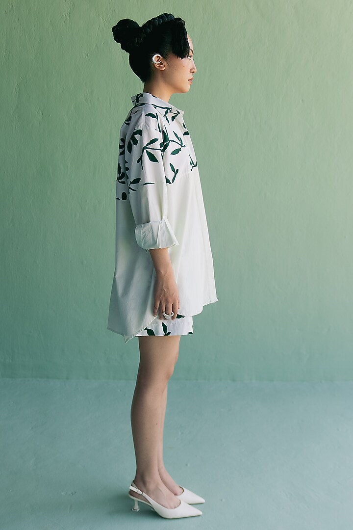 Ivory Cotton Printed Co-Ord Set by Esha Arora at Pernia's Pop Up Shop