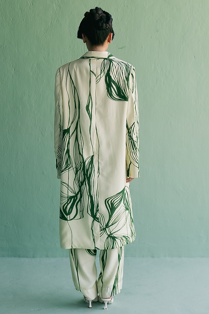 Ivory Cotton Silk Printed Co-Ord Set by Esha Arora at Pernia's Pop Up Shop