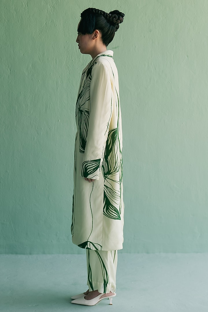Ivory Cotton Silk Printed Co-Ord Set by Esha Arora at Pernia's Pop Up Shop