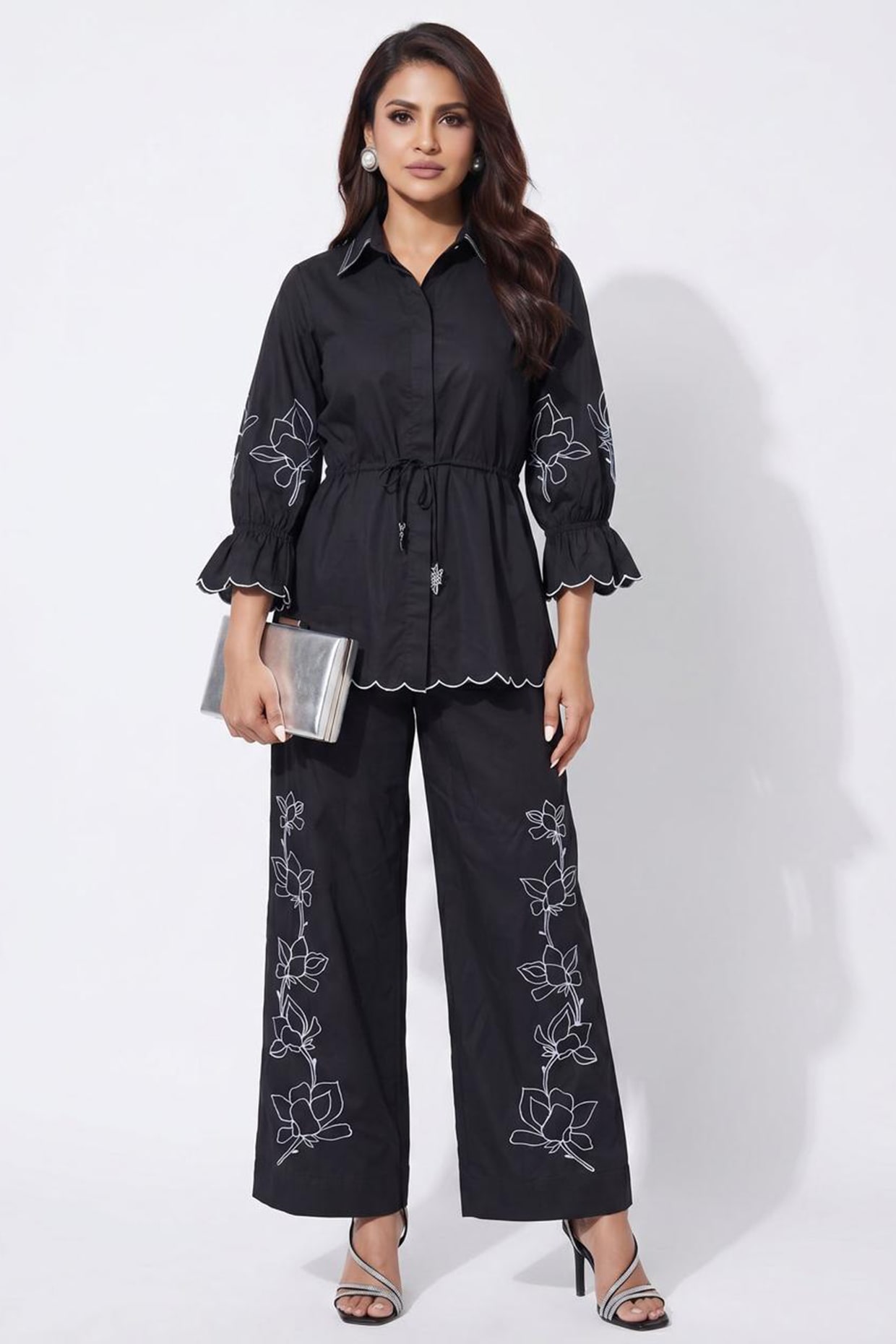 Escape by Aishwarya Black Cotton Co-Ord Set