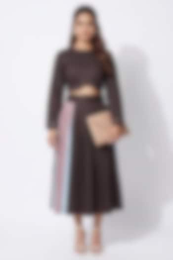 Coffee-Colored Cotton Skirt Set by Escape by Aishwarya at Pernia's Pop Up Shop