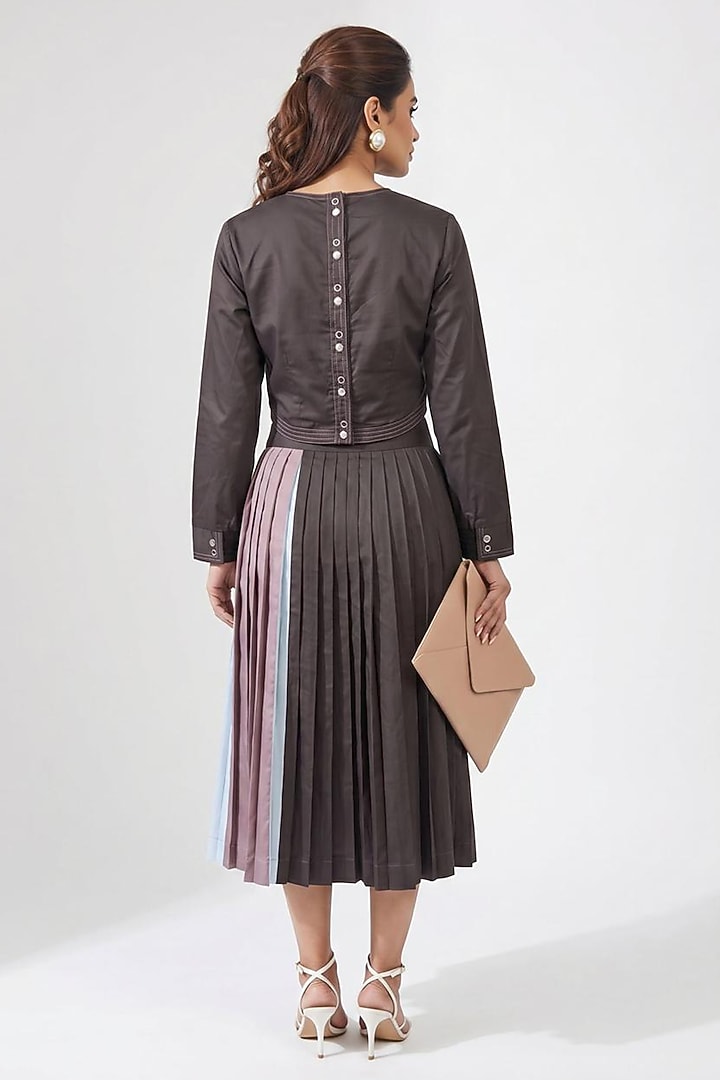 Coffee-Colored Cotton Skirt Set by Escape by Aishwarya at Pernia's Pop Up Shop