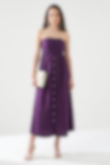 Purple Cotton Midi Summer Dress by Escape by Aishwarya at Pernia's Pop Up Shop