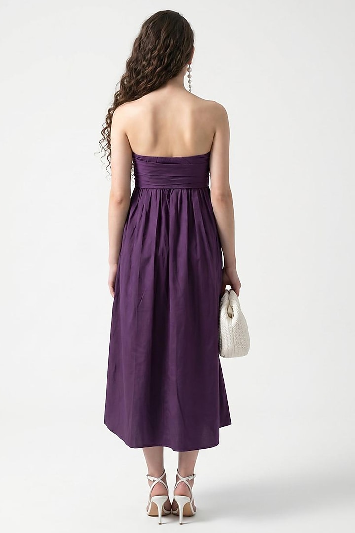 Purple Cotton Midi Summer Dress by Escape by Aishwarya at Pernia's Pop Up Shop