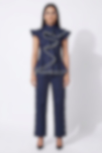 Navy Blue Cotton Co-Ord Set by Escape by Aishwarya at Pernia's Pop Up Shop