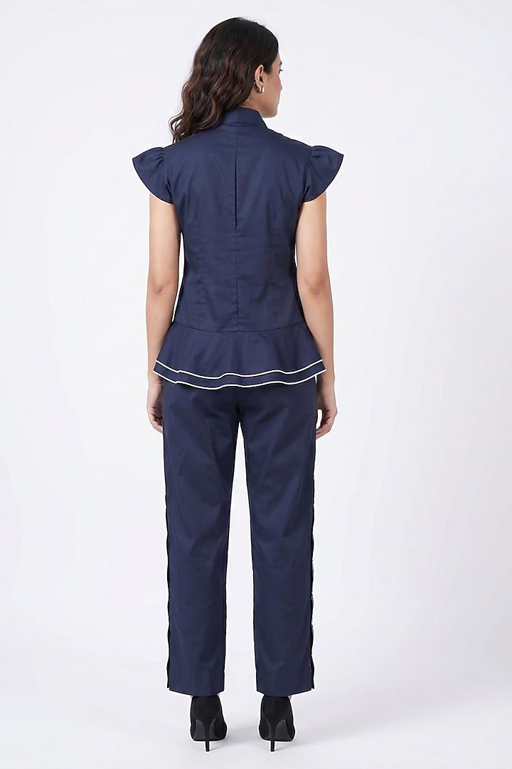 Navy Blue Cotton Co-Ord Set by Escape by Aishwarya at Pernia's Pop Up Shop