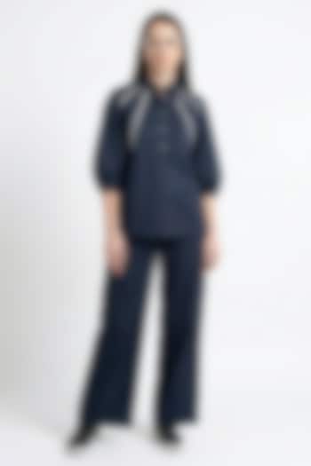 Navy Blue Cotton Co-Ord Set by Escape by Aishwarya at Pernia's Pop Up Shop