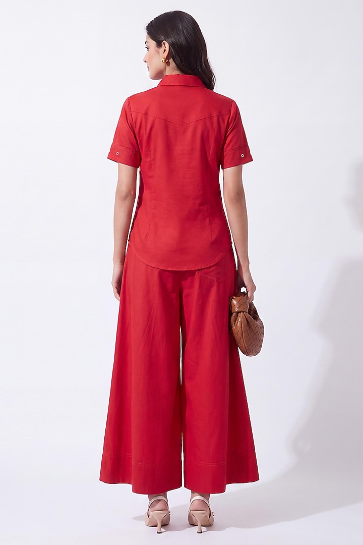 Red Cotton Skirt Set by Escape by Aishwarya at Pernia's Pop Up Shop