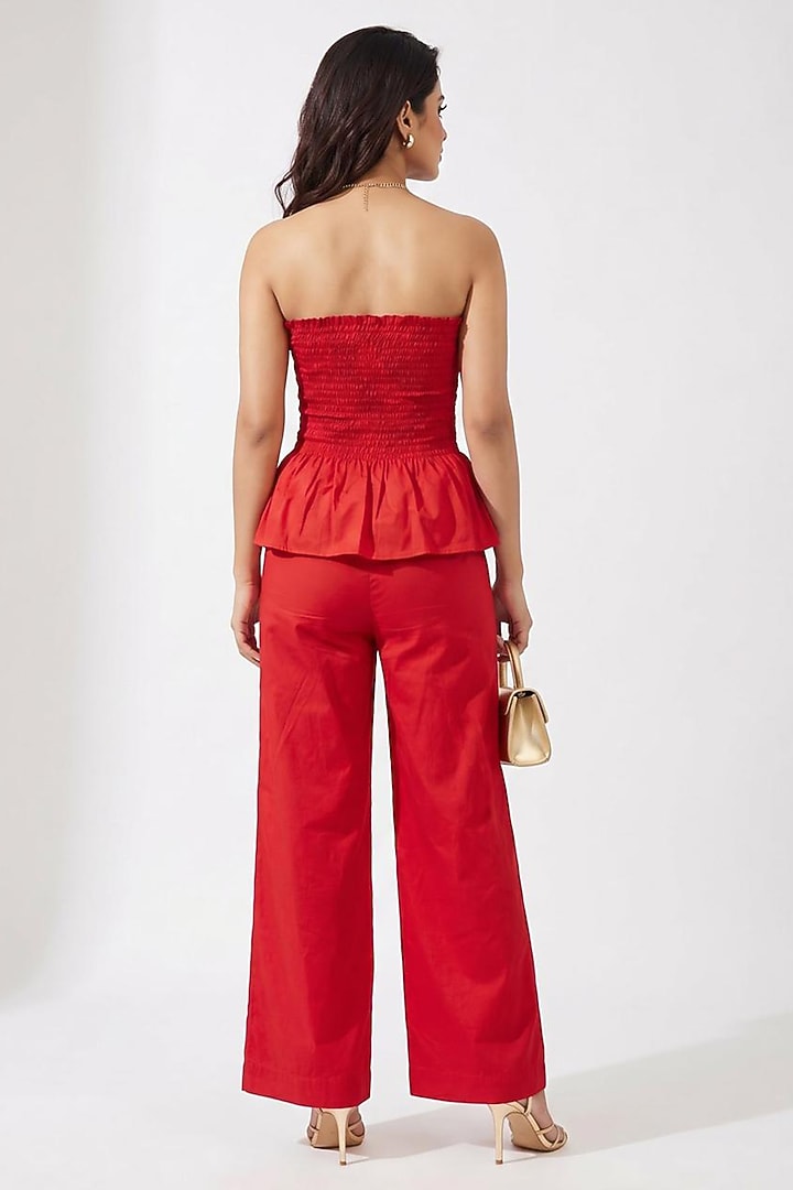 Red Cotton Co-Ord Set by Escape by Aishwarya at Pernia's Pop Up Shop