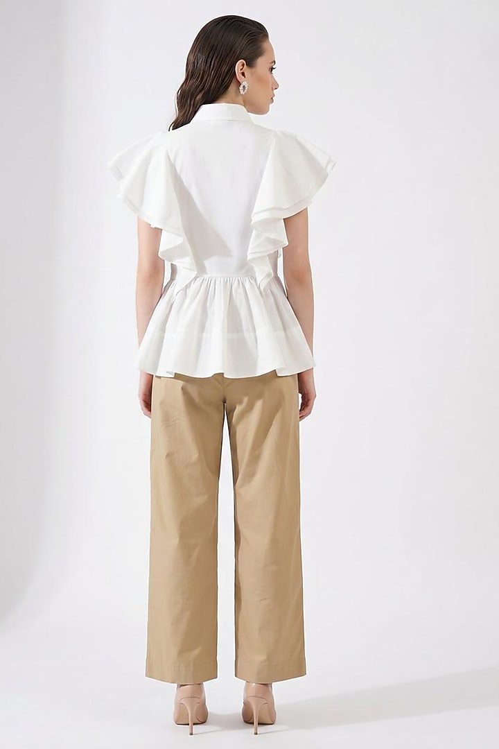 White & Beige Cotton Co-Ord Set by Escape by Aishwarya at Pernia's Pop Up Shop