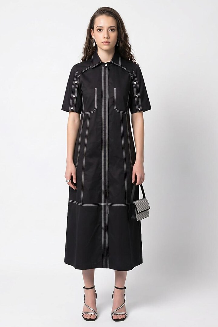 Black Cotton Summer Dress by Escape by Aishwarya at Pernia's Pop Up Shop