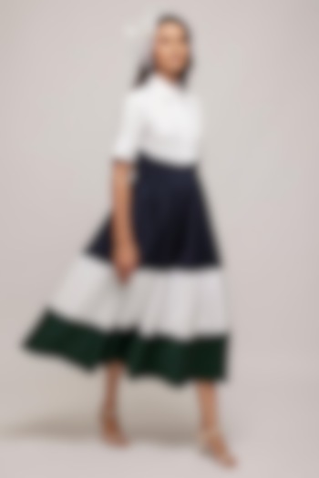 Multi-Colored Cotton Color-Blocked Vacation Dress by Escape by Aishwarya at Pernia's Pop Up Shop